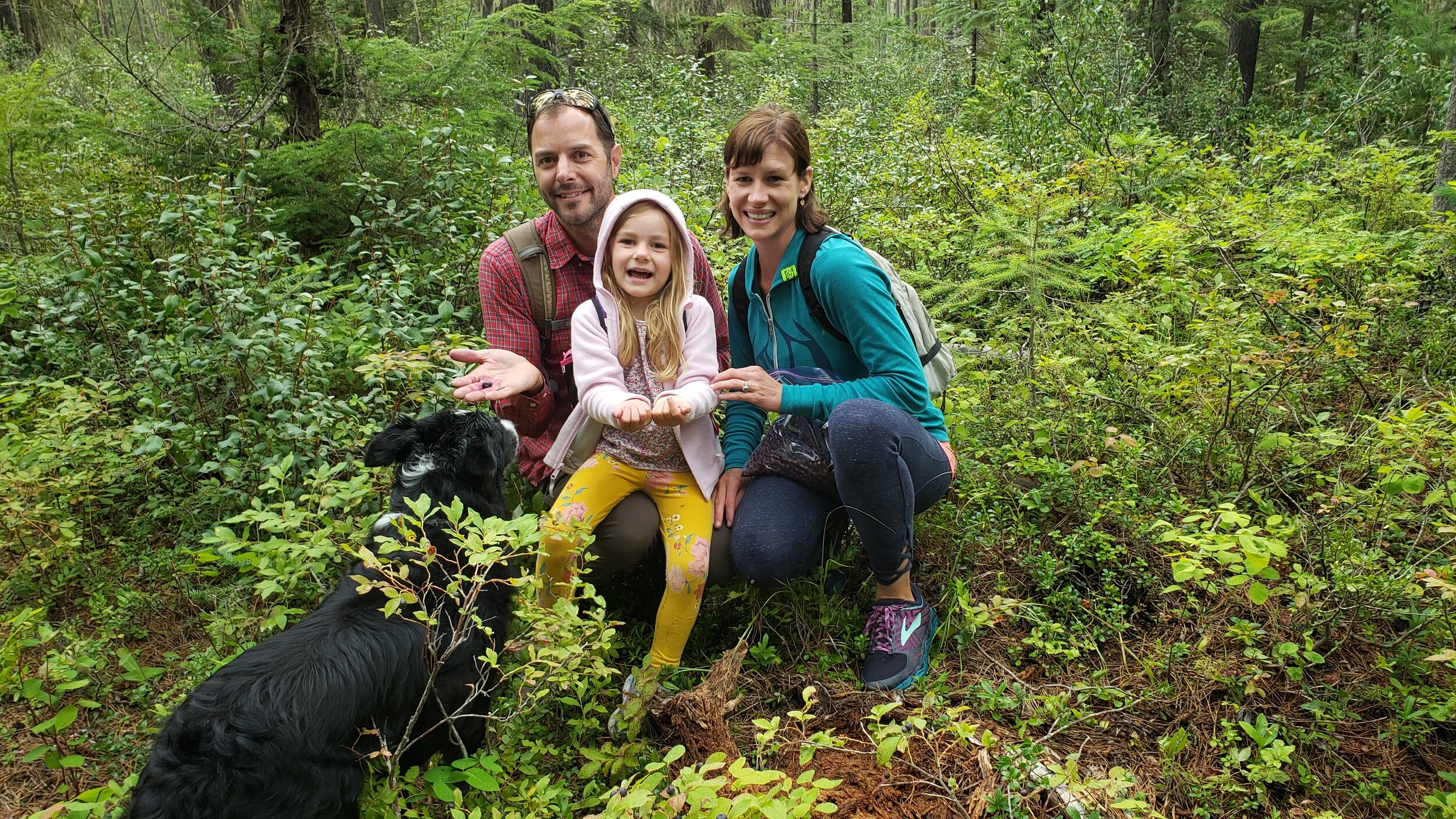 Picking huckleberries with my family