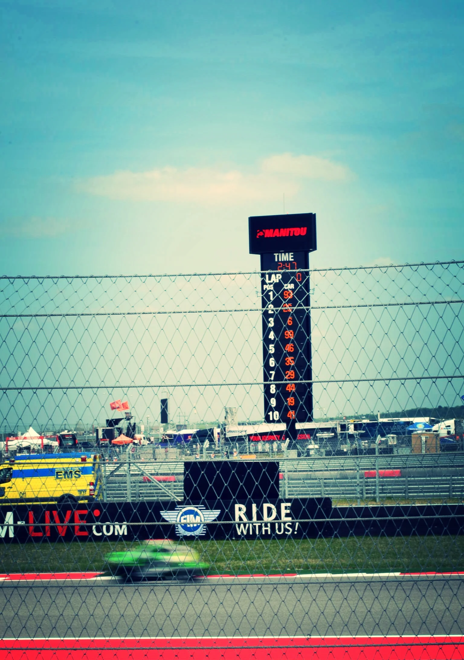 This is the picture right before he went into the turn depicted in the next photo.