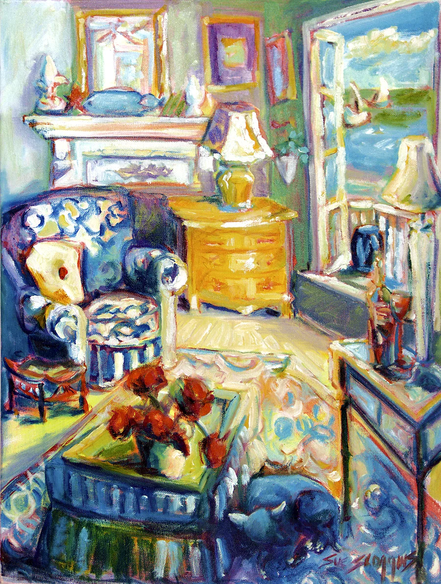 Feelin' Easy. A few from my house with my doggie. 18x24 oil on canvas