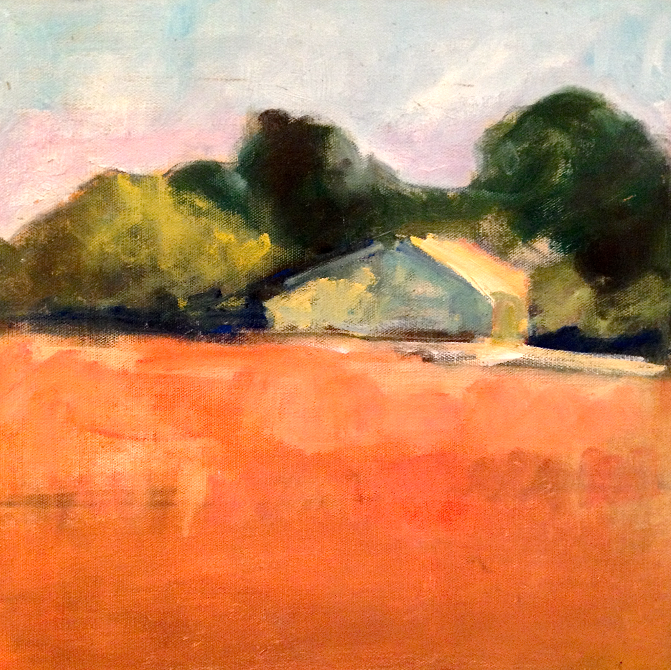 Farmhouse in Red Field