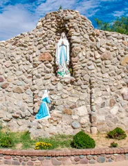 A grotto used by Catholics for spiritual contemplation sits to the left of the Presidio Chapel in San Elizario along the Mission Trail.