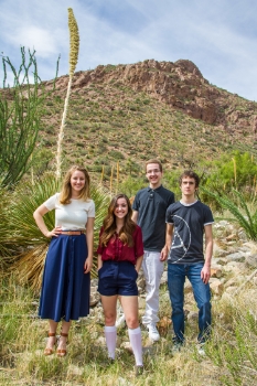 Family portrait time at McKelligon Canyon in El Paso, TX.
