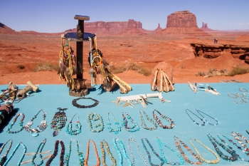 The Navajo sell jewelry and other handmade items along Valley Drive.
