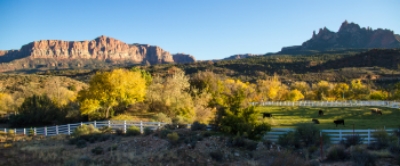 This is the scene from Springdale as you near the southern gate entrance in Zion National Park.