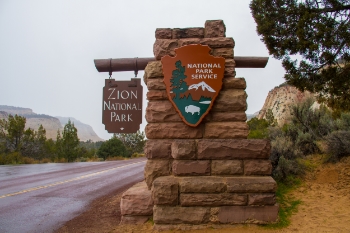 The East Entrance into Zion along Zion-Mount Carmel Highway takes visitors meandering through the park to the valley's floor.