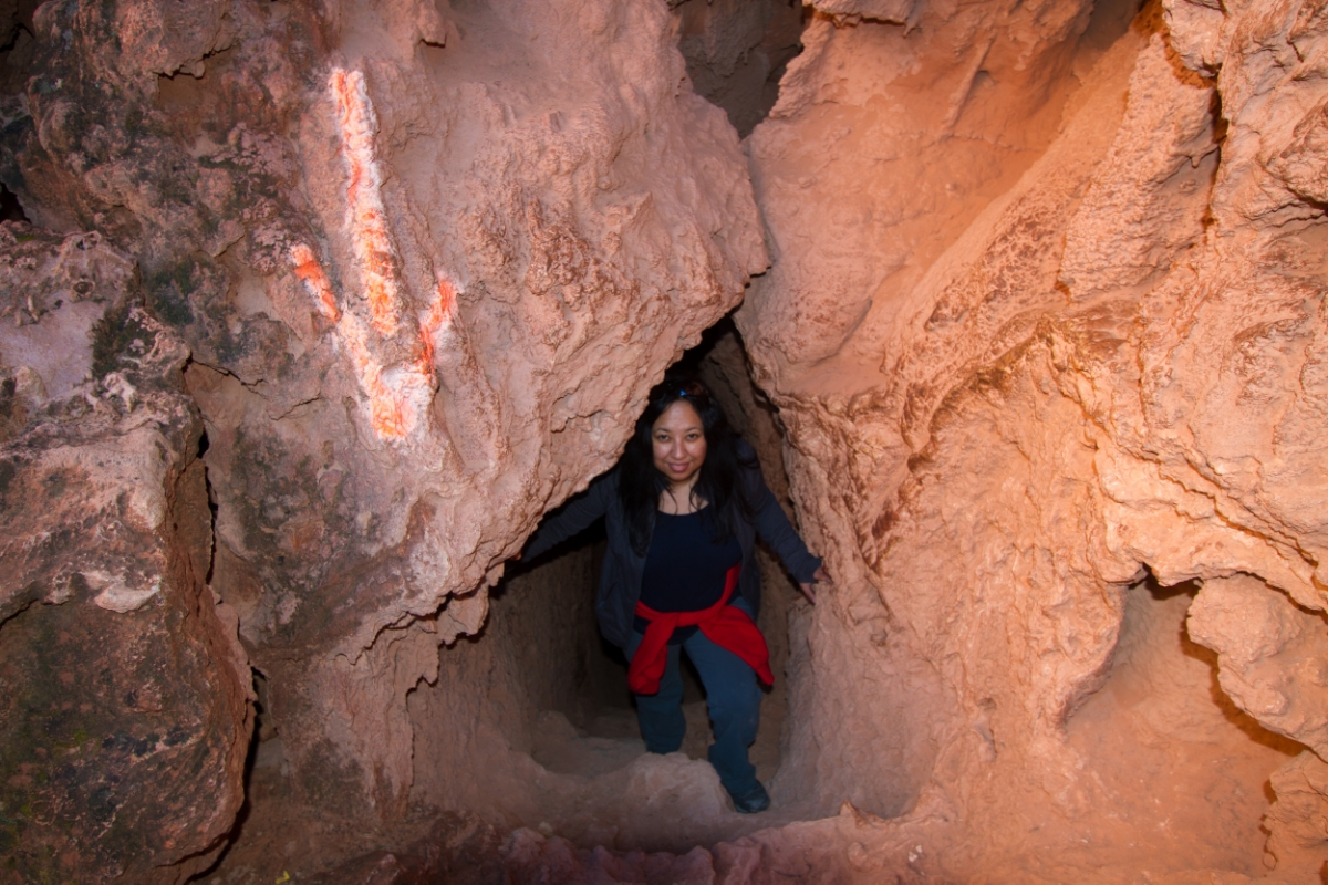 There are a series of caves that lead you to a ladder which leads to the base of Mooney Falls. It's so much fun!