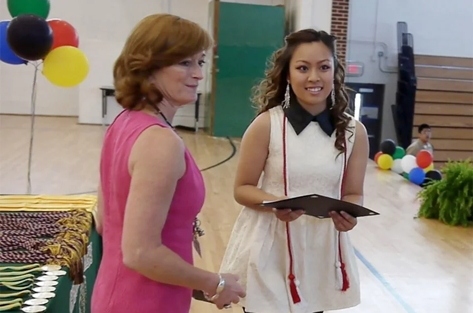 Brenda receiving her Empowerment Scholarship at Cross Keys Honors Night