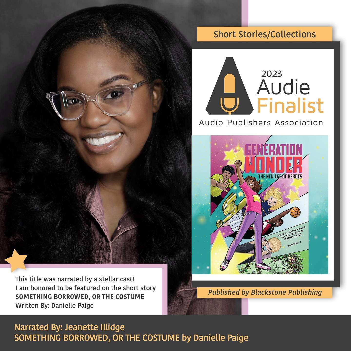 I&rsquo;m so excited to be nominated for an Audie Award again this year! (alongside a phenomenal cast 🥹😊🎉💗🎧🎙️) @blackstonepublishing @lanternaudio

#audieawards #audieawards2023
#generationwonder
#audiobooknarrator
#audiobooks