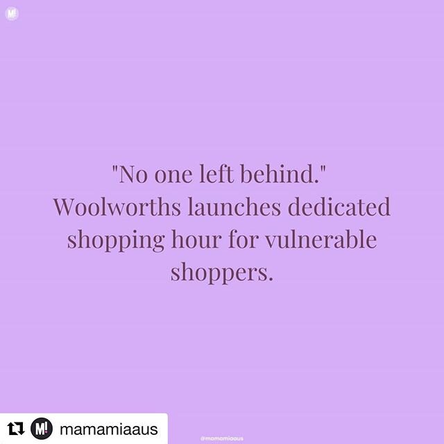 Nice job @woolworths_au looking after our precious elders and vulnerable #community ・・・
From tomorrow (Tuesday 17 March) until at least Friday, Woolworths Supermarkets will be opening exclusively for the elderly and those with a disability to shop fr