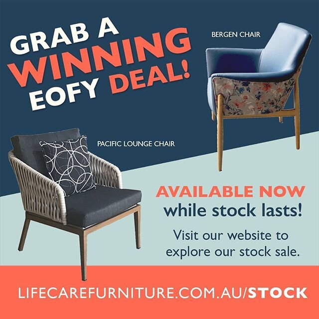 Our BIG EOFY Stock Sale is still on... but only while we have stock to sell! Come and grab a winning deal on some of our most popular pieces! Visit our website &gt; STOCK for details. 🪑🎉🛍🛒🛋