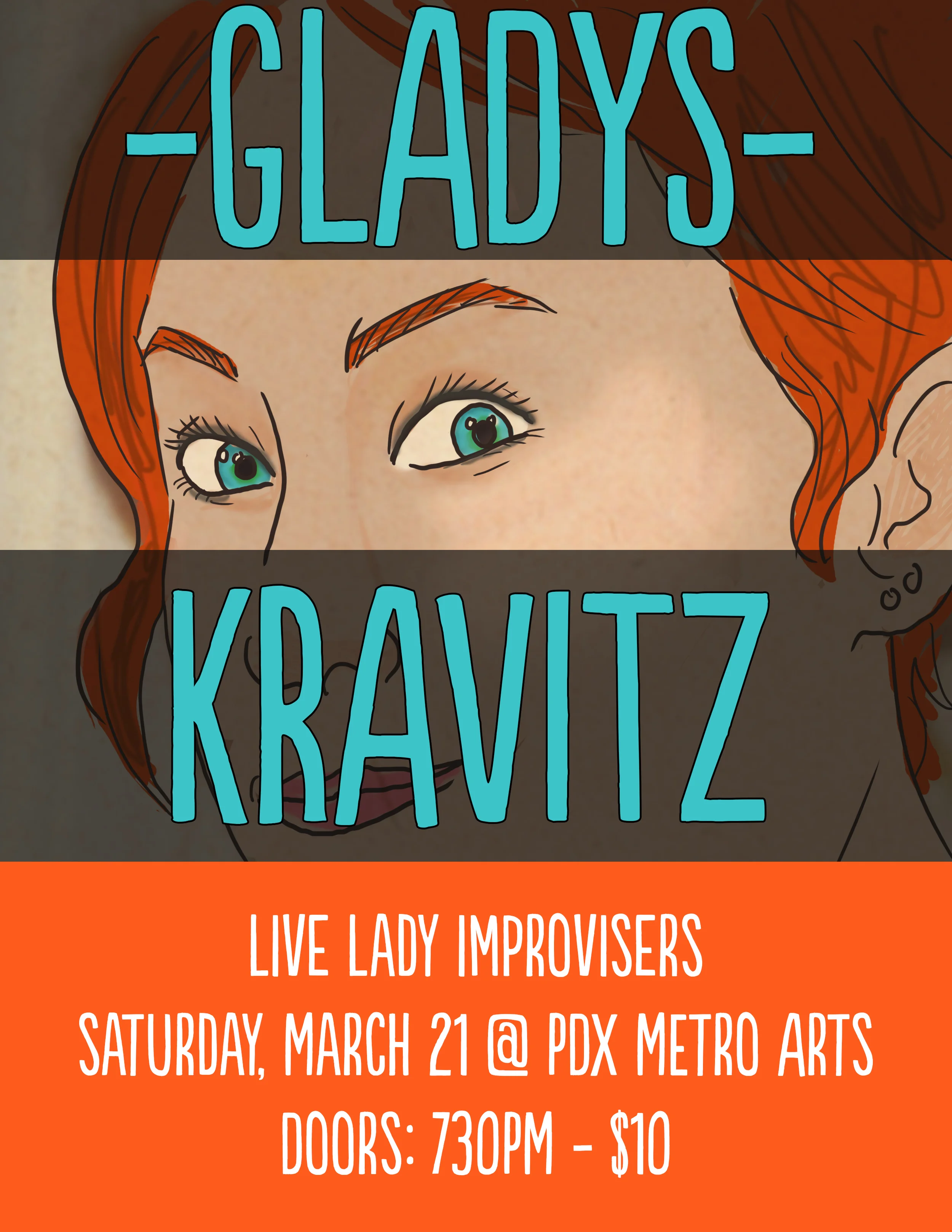 Poster design for ladies improv group.