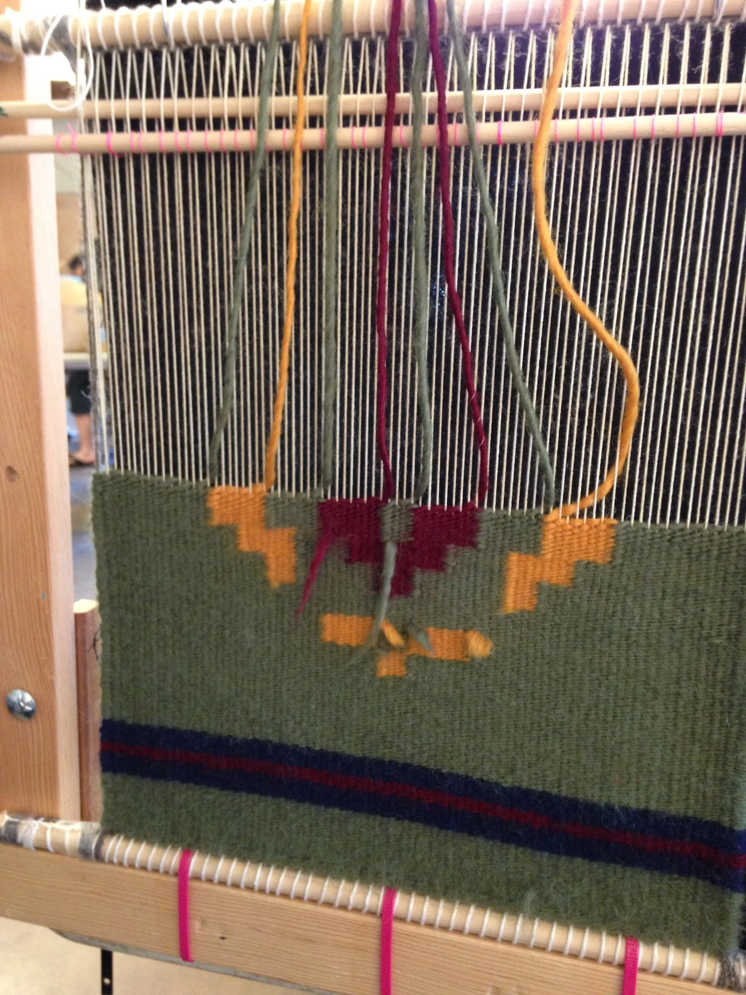 Weaving on a Navajo loom
