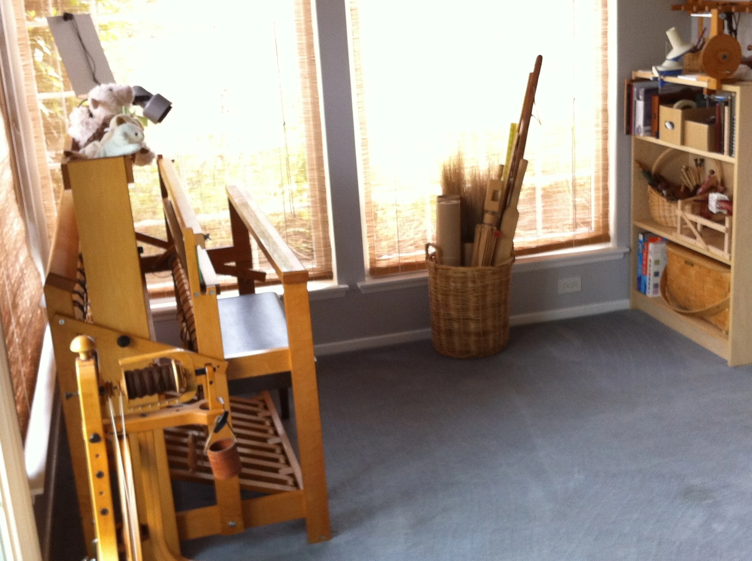 My loom room in an exceptionally neat state.