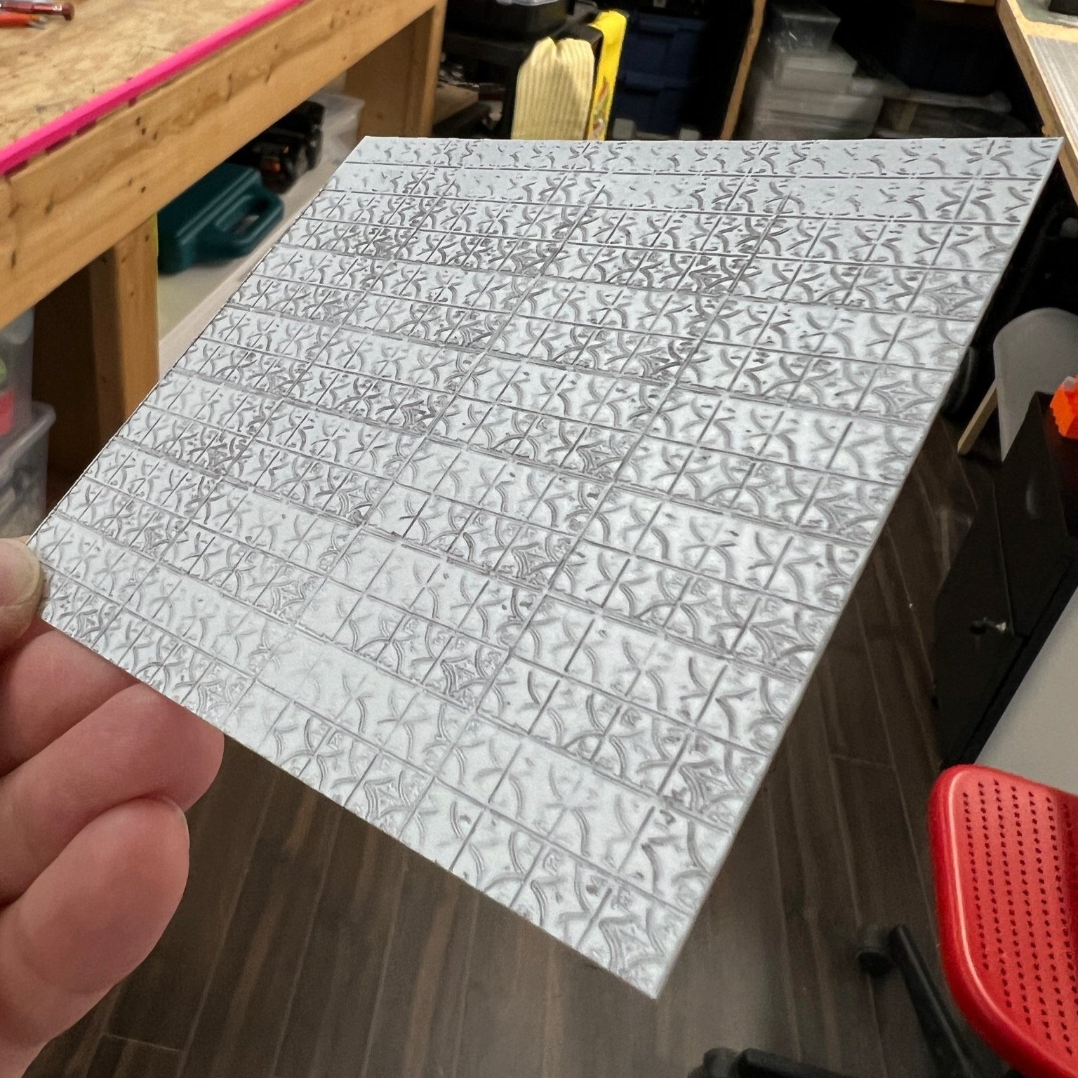 Laser Engraved Miniature Faux Tin Ceiling