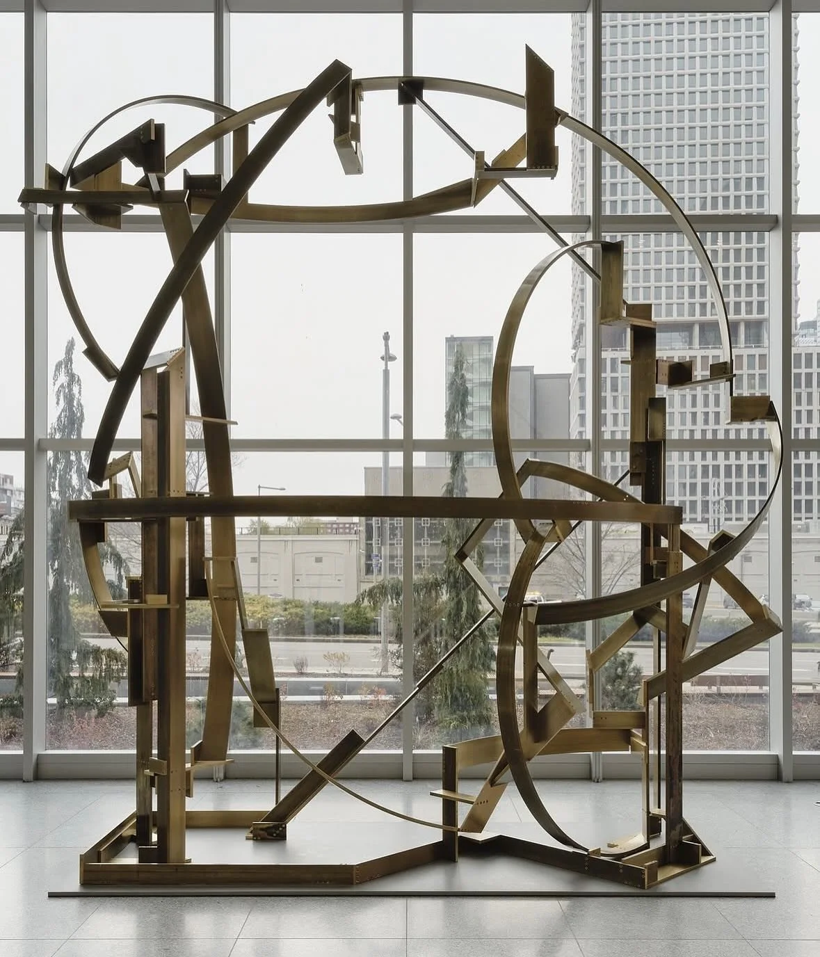 A scale model can be the perfect tool to map out a larger work as seen in this incredible project by @aitkenjen Presque vu, 2023, architectural bronze bar and brass-plated hardware, 180 x 144 x 60 in. The final structure was build by @punchclock_meta