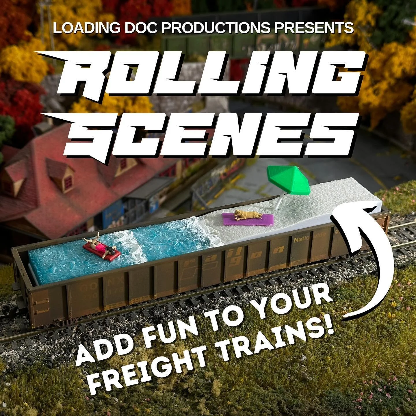 It&rsquo;s day two of the Barrie Allendale Train Show and here is a look at our other new product line called Rolling Scenes. If you have a model railway there is a good chance you have a gondola car, or a flat bed car, or even a container car. Rolli