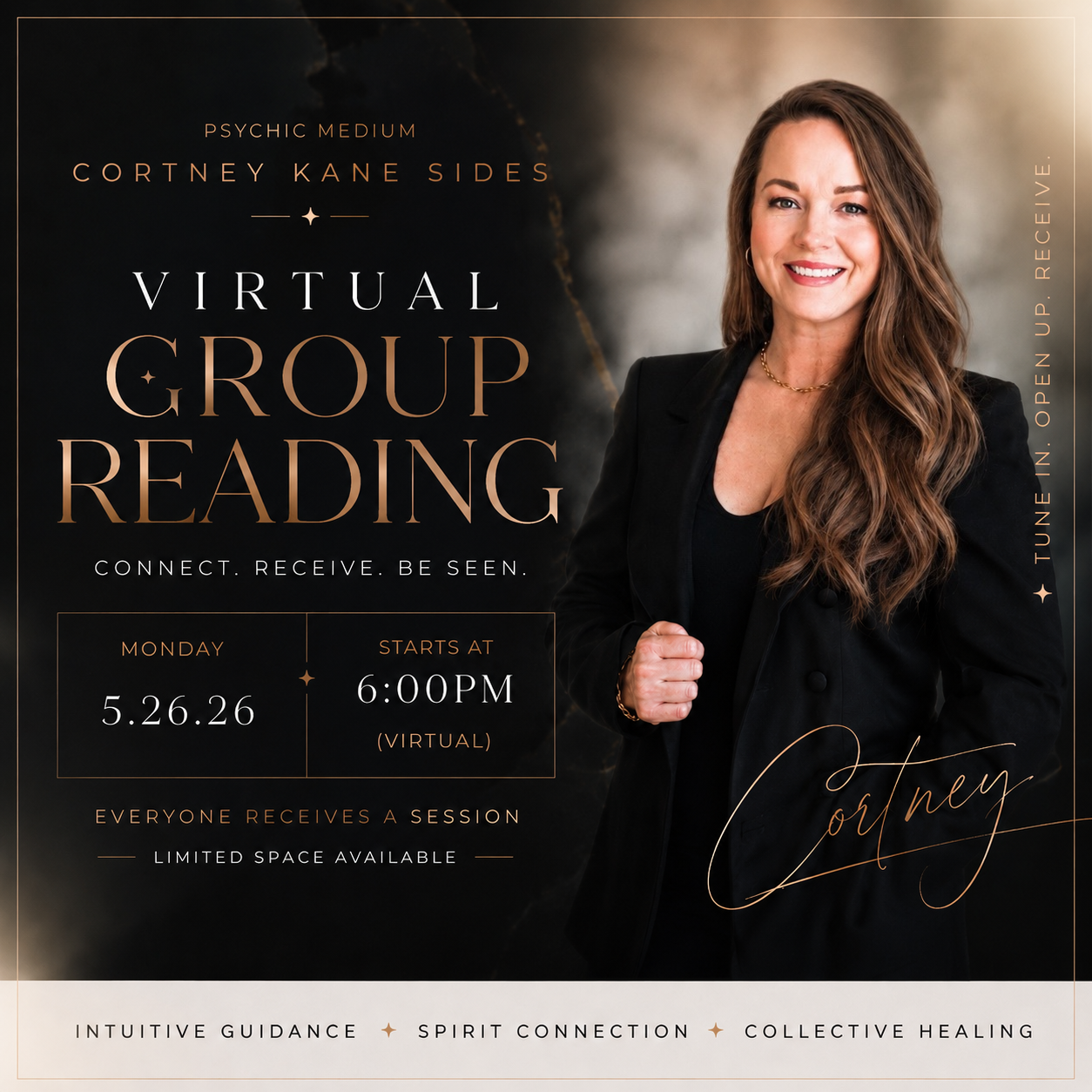 VIRTUAL - Group Reading with Medium Cortney Kane Sides