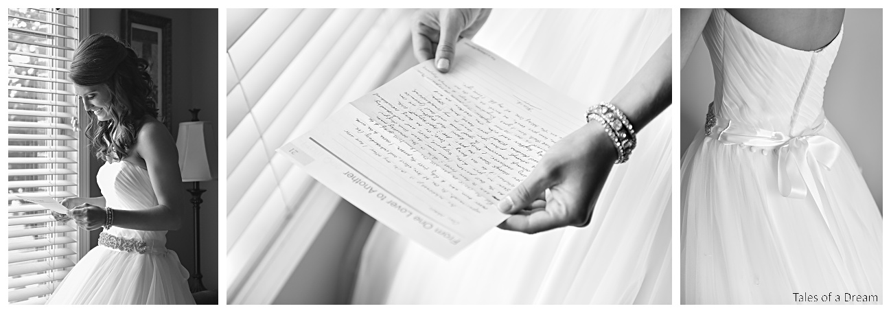 Mark wrote Natalie a beautiful hand written love letter to read while getting ready...
