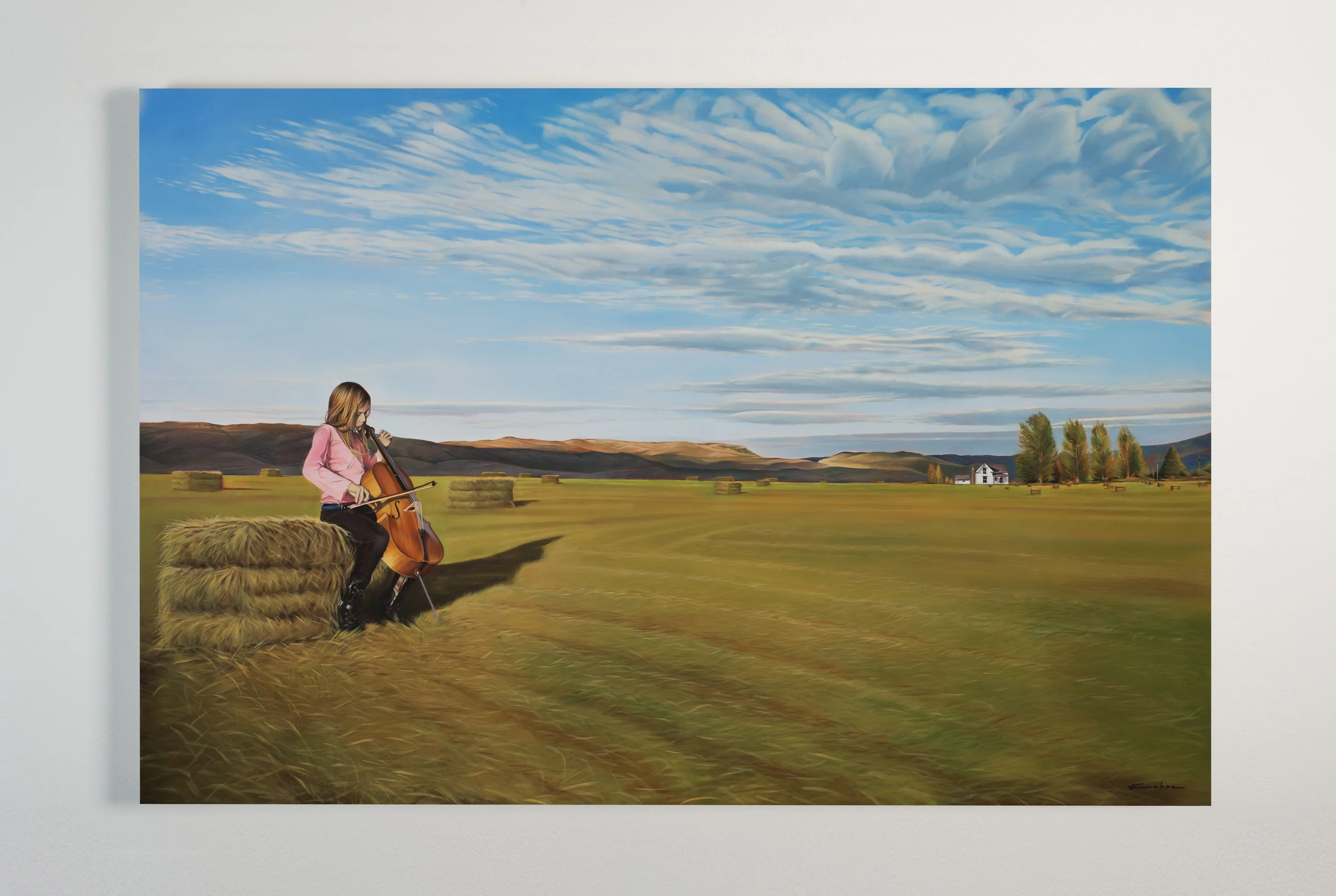 UNAVAILABLE - PERSONAL COLLECTION Title: FIELD OF DREAMS 40 X 60, Oil on Polylinen Framed