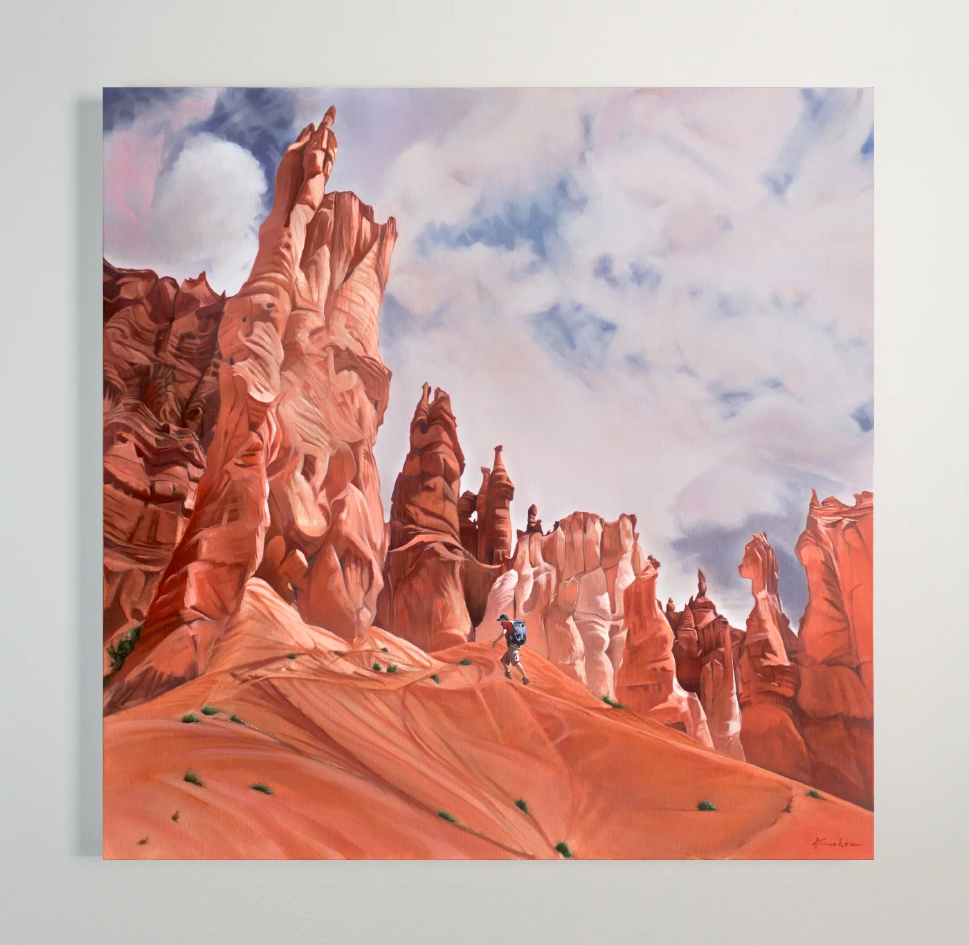 AVAILABLE Title: Awe by Utah 40 x 40, Oil on Linen Framed