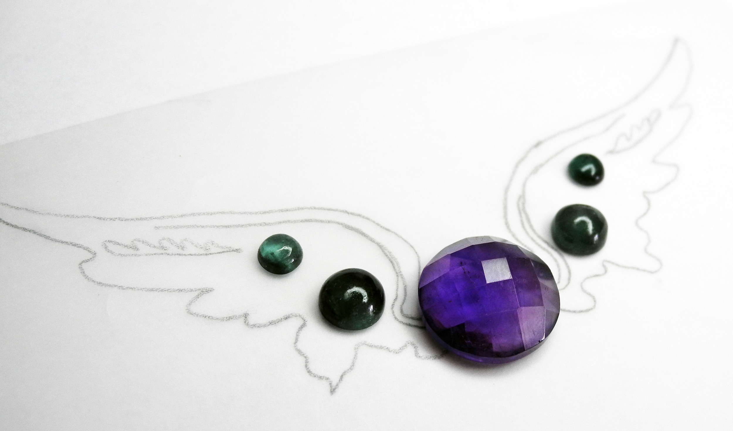 Working it out with amethyst and blue/green tourmaline