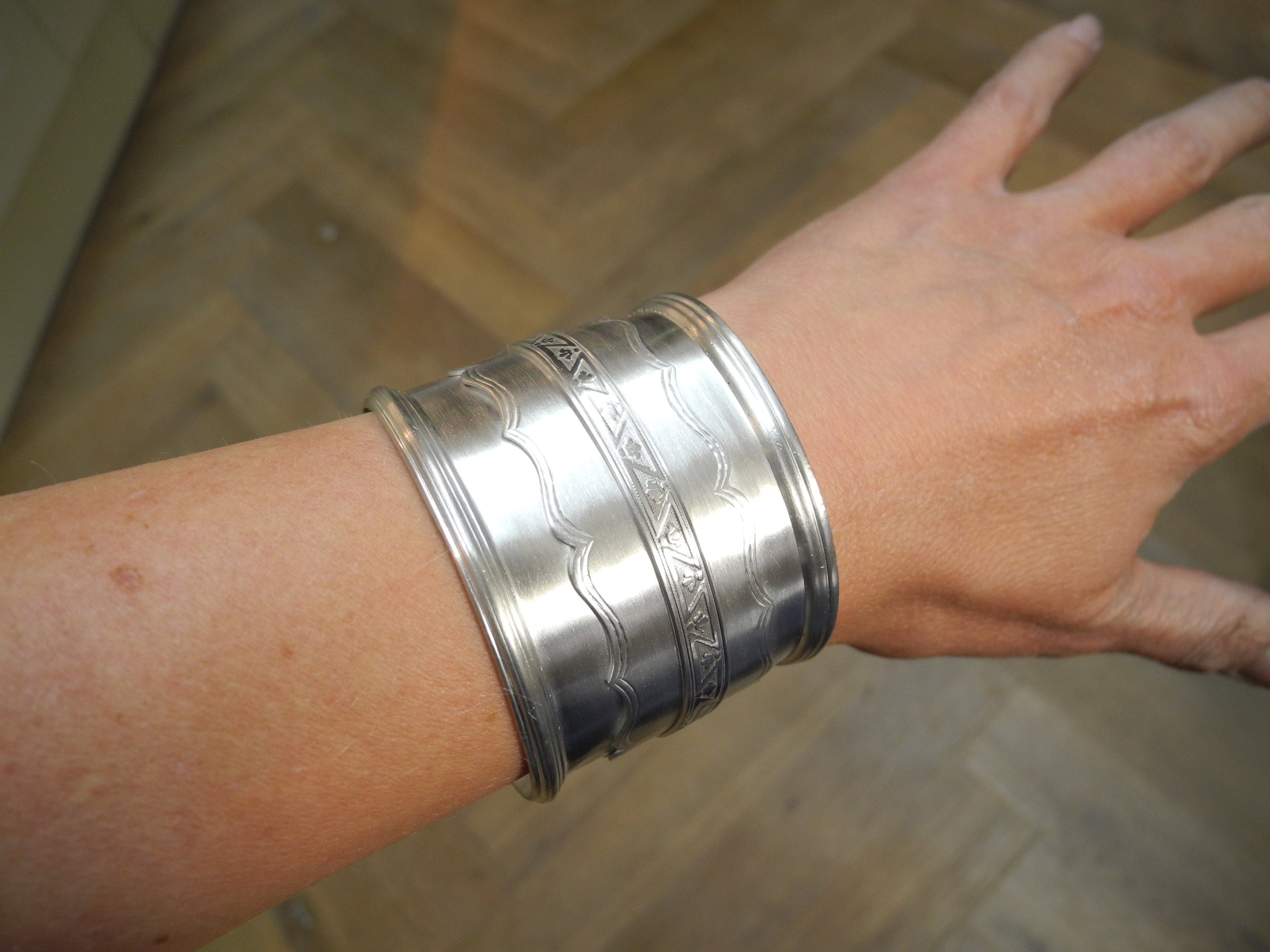 Finished silver wrist cuff