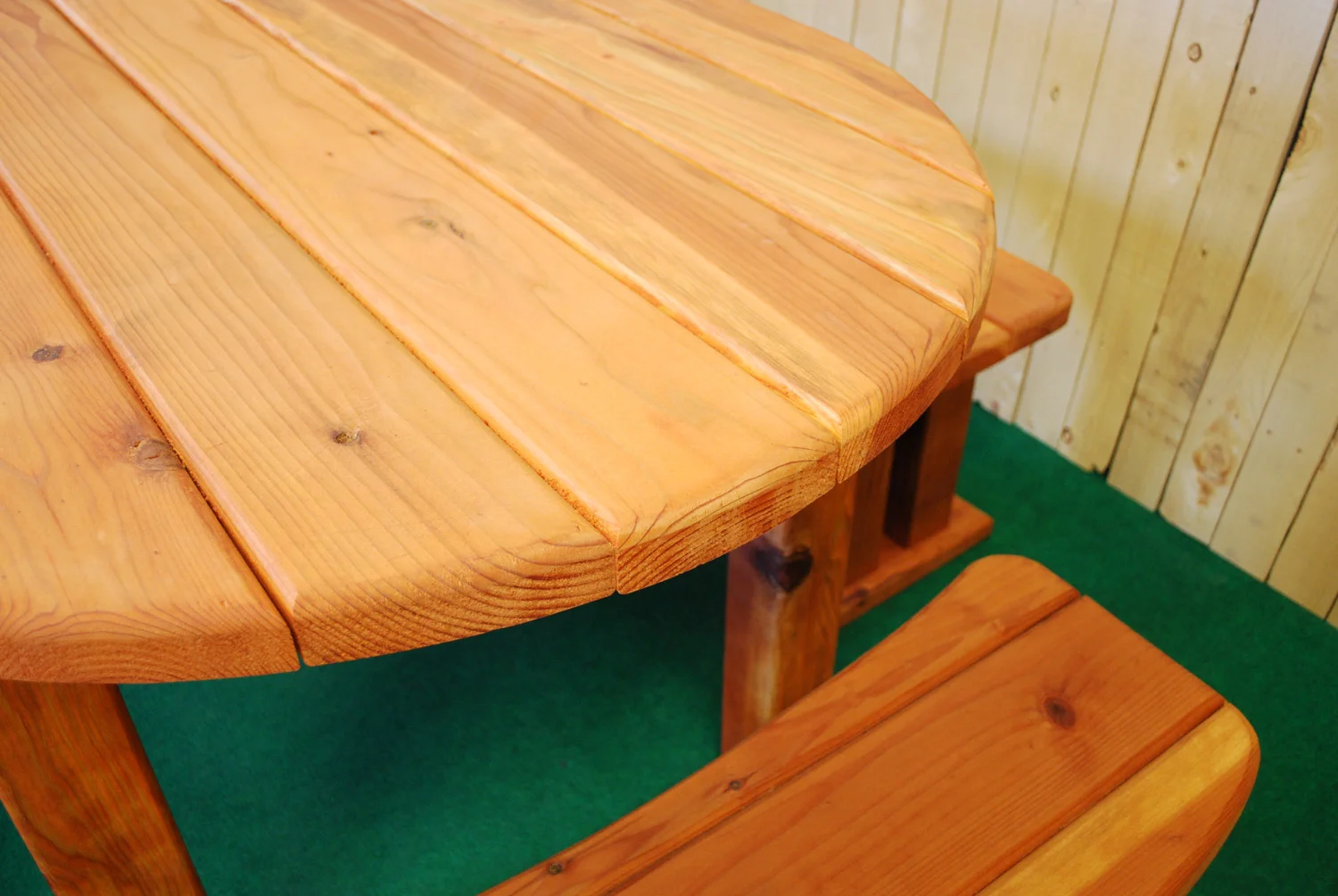 72" redwood oval picnic table