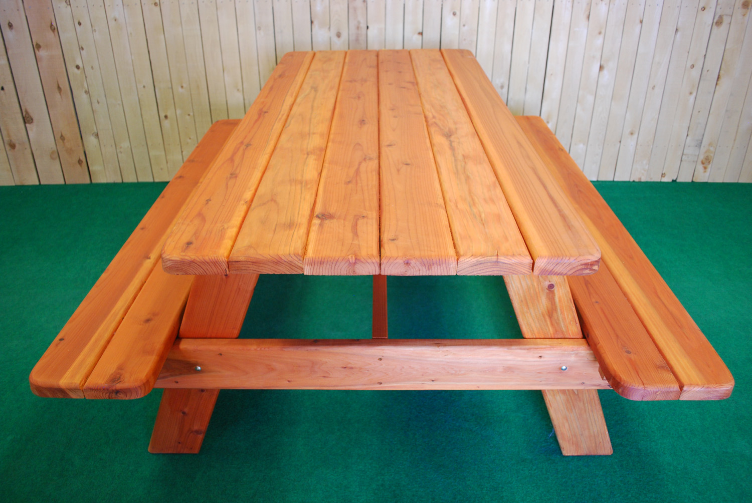 72" redwood picnic table