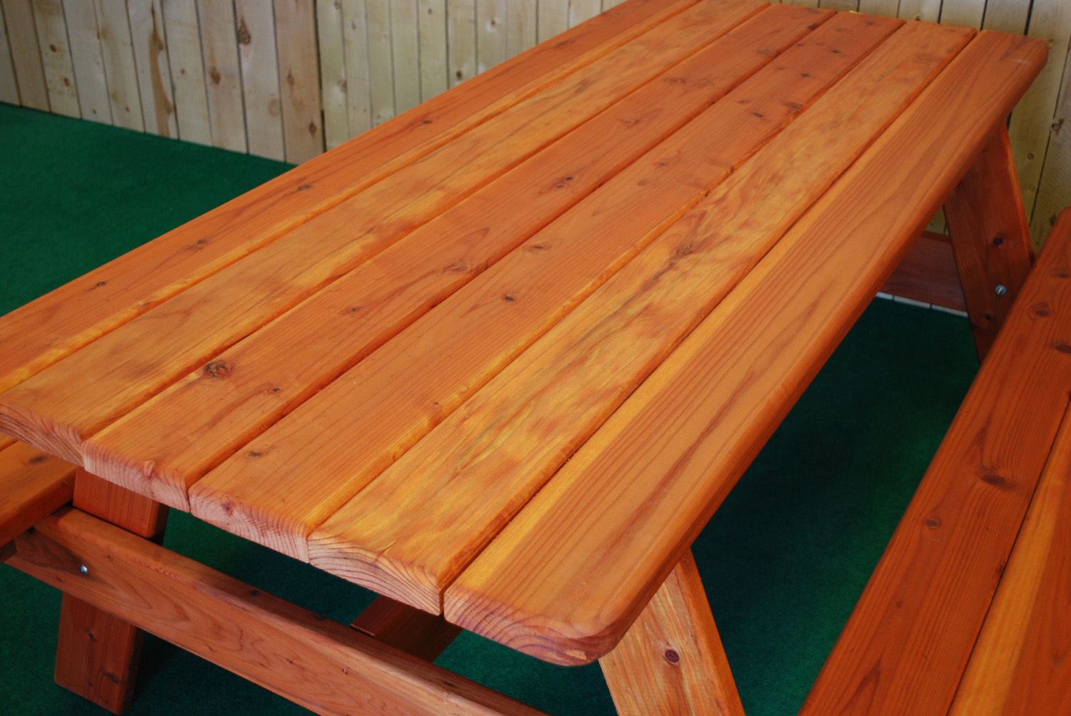 72" redwood picnic table