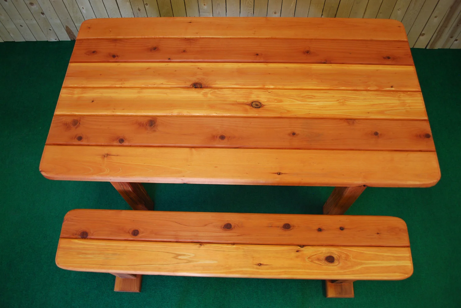 60" redwood rectangle picnic table