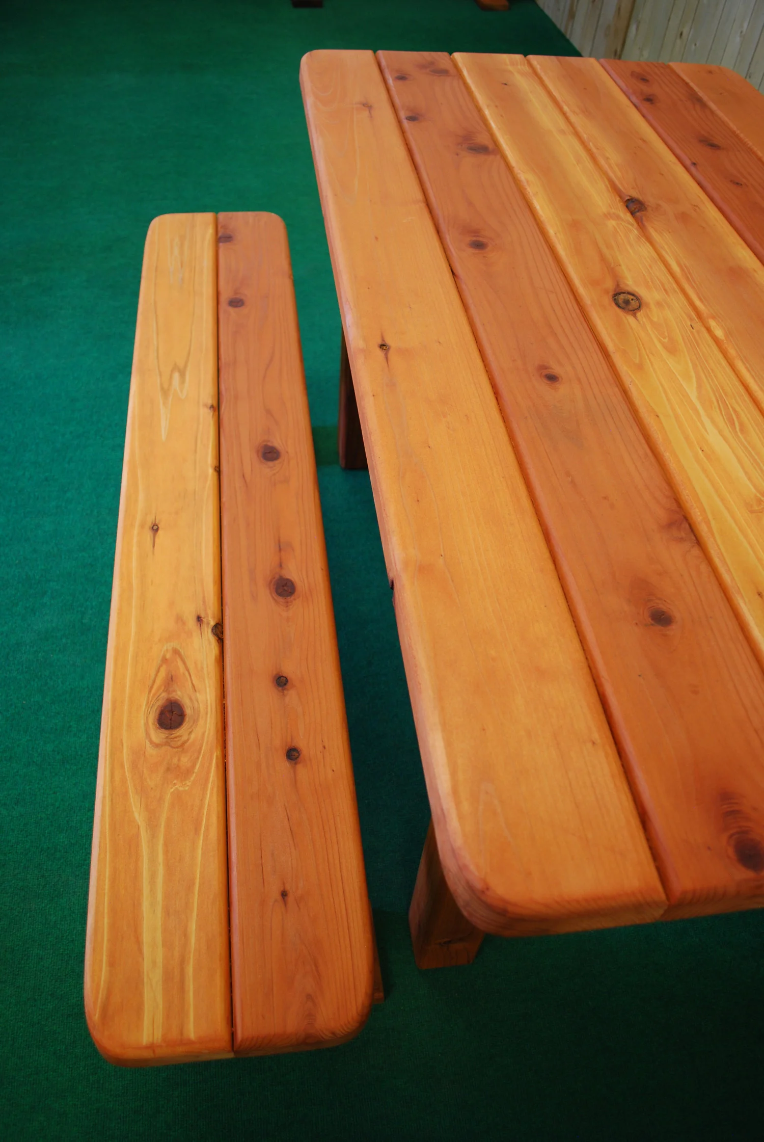 60" redwood rectangle picnic table