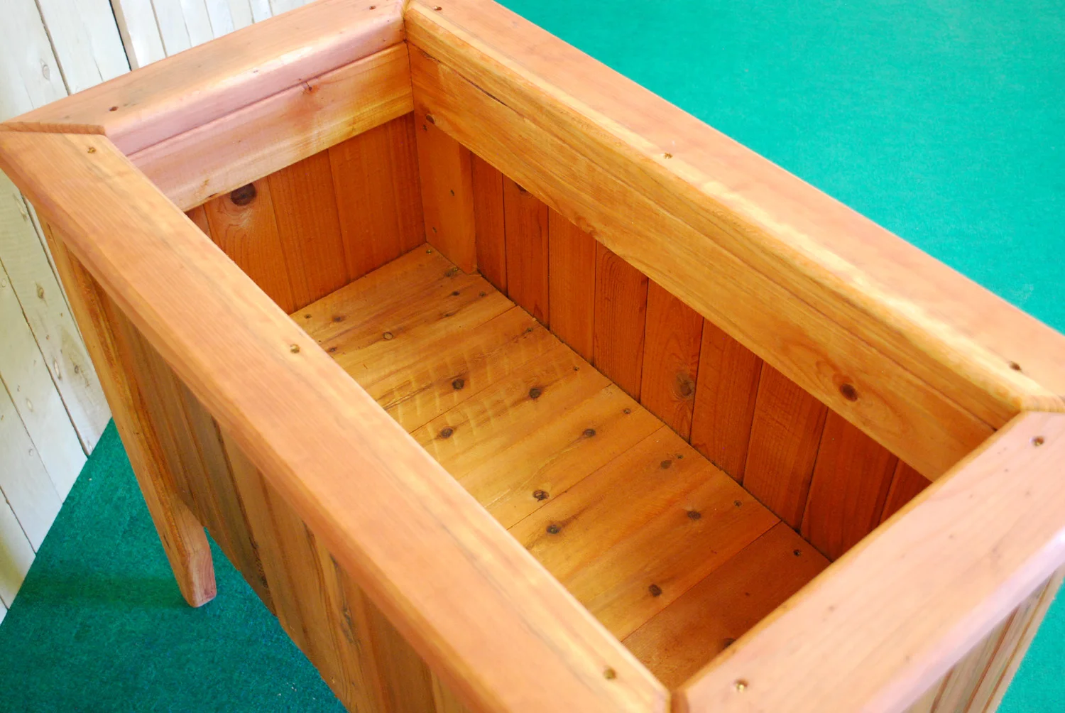 redwood planter with legs