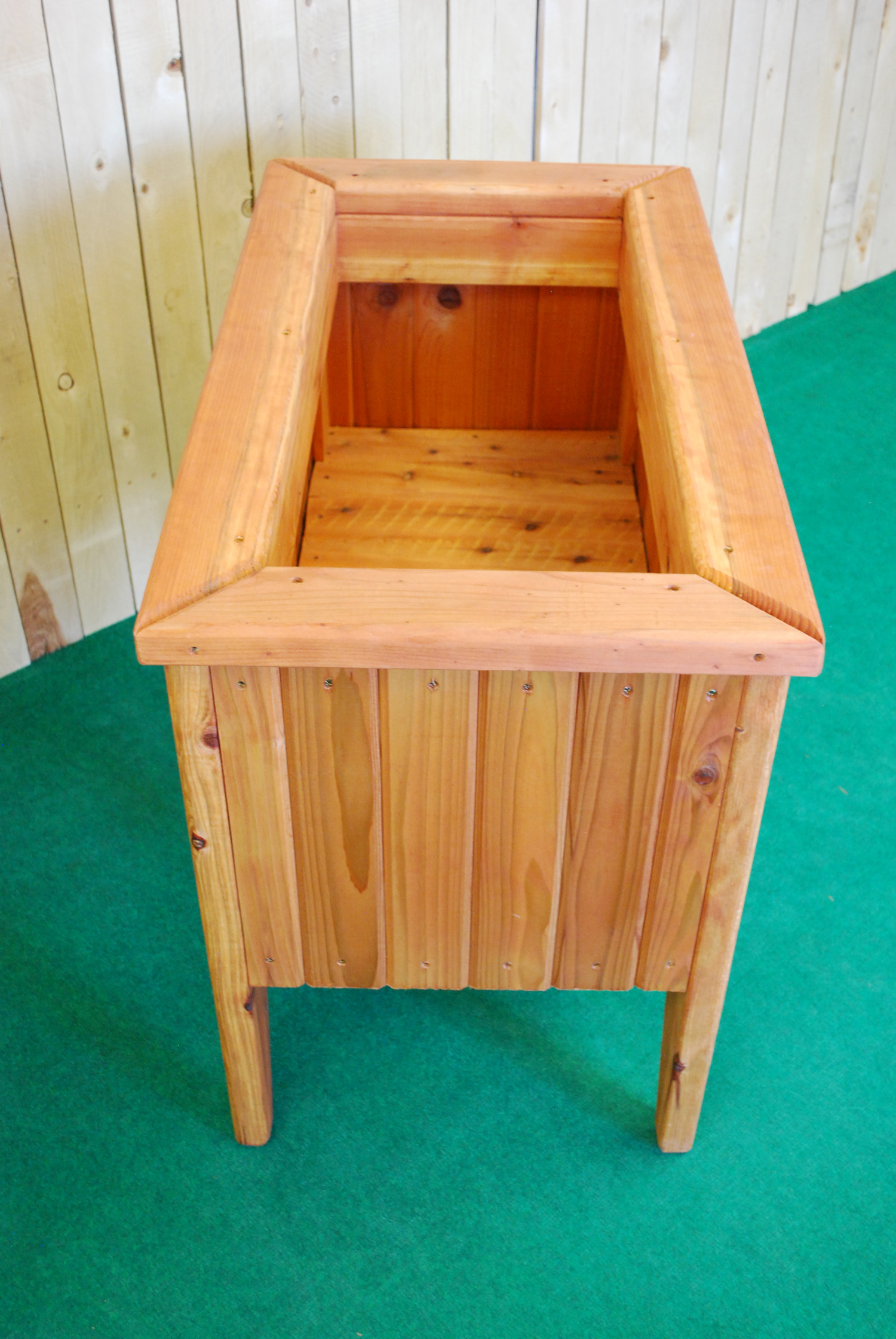 redwood planter with legs
