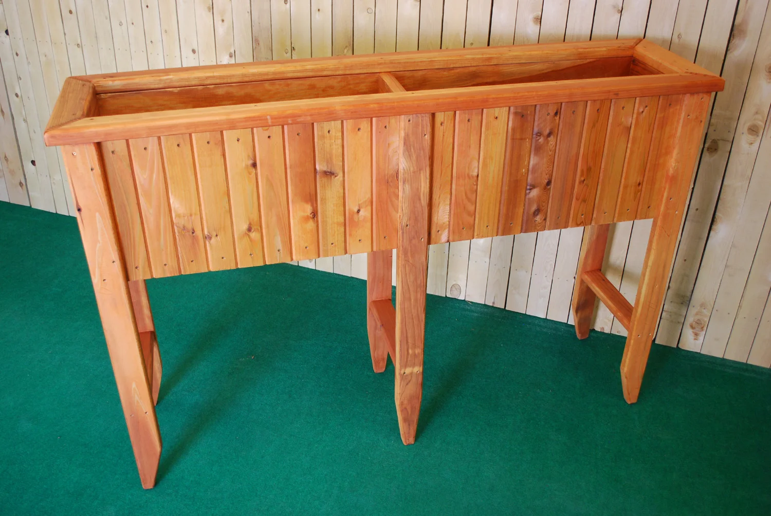redwood planter with legs