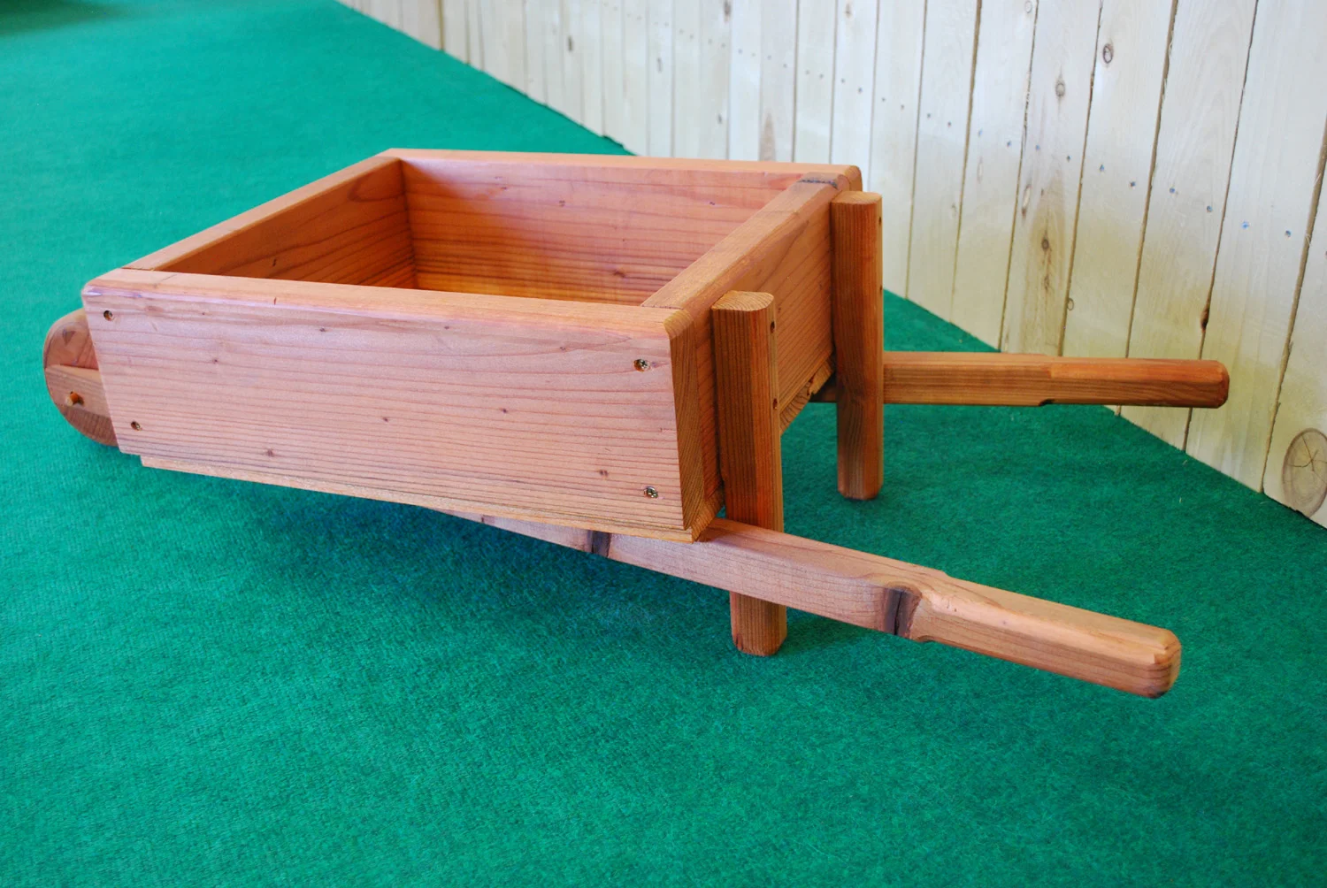 redwood wheel barrow