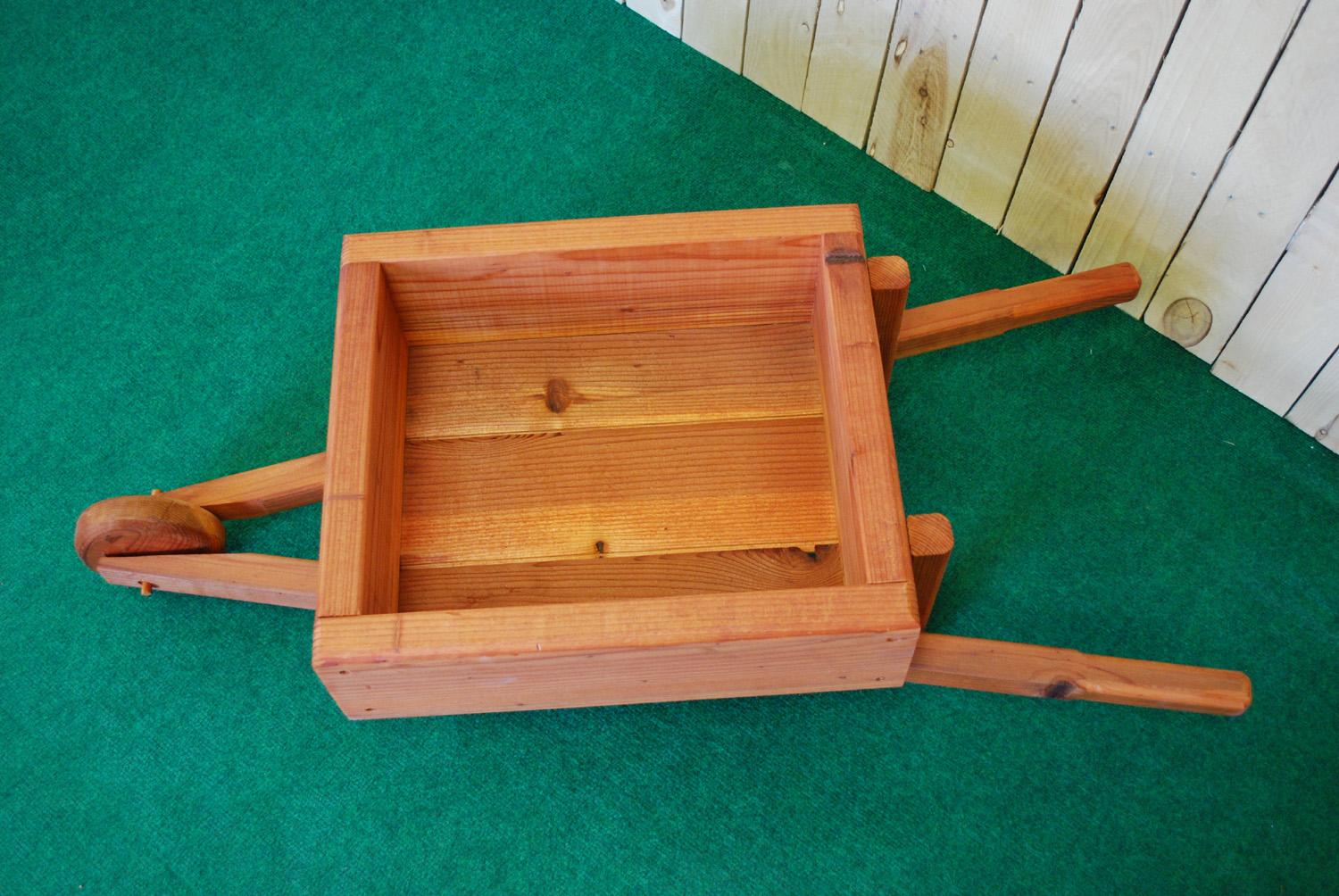 redwood wheel barrow