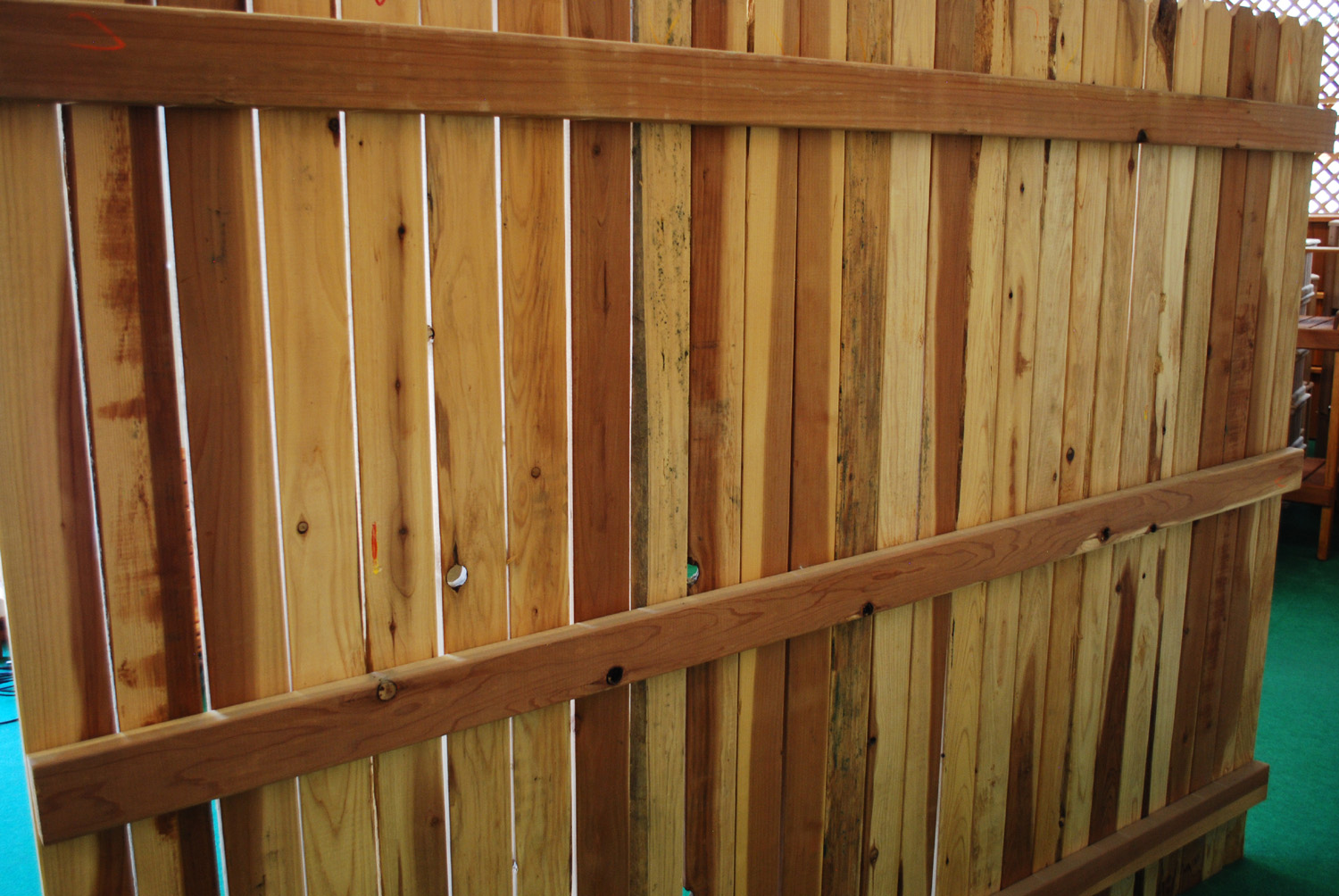 1" x 4" redwood fence panel