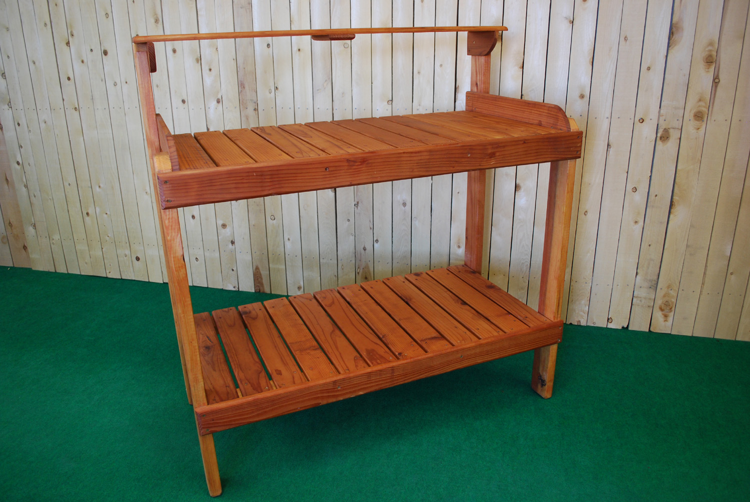 redwood potting bench