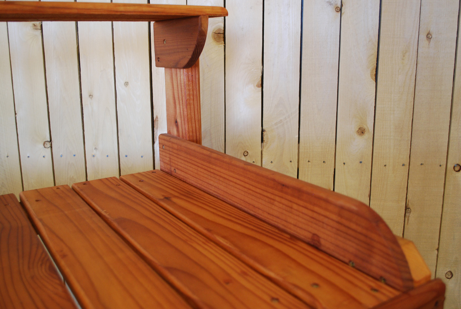 redwood potting bench