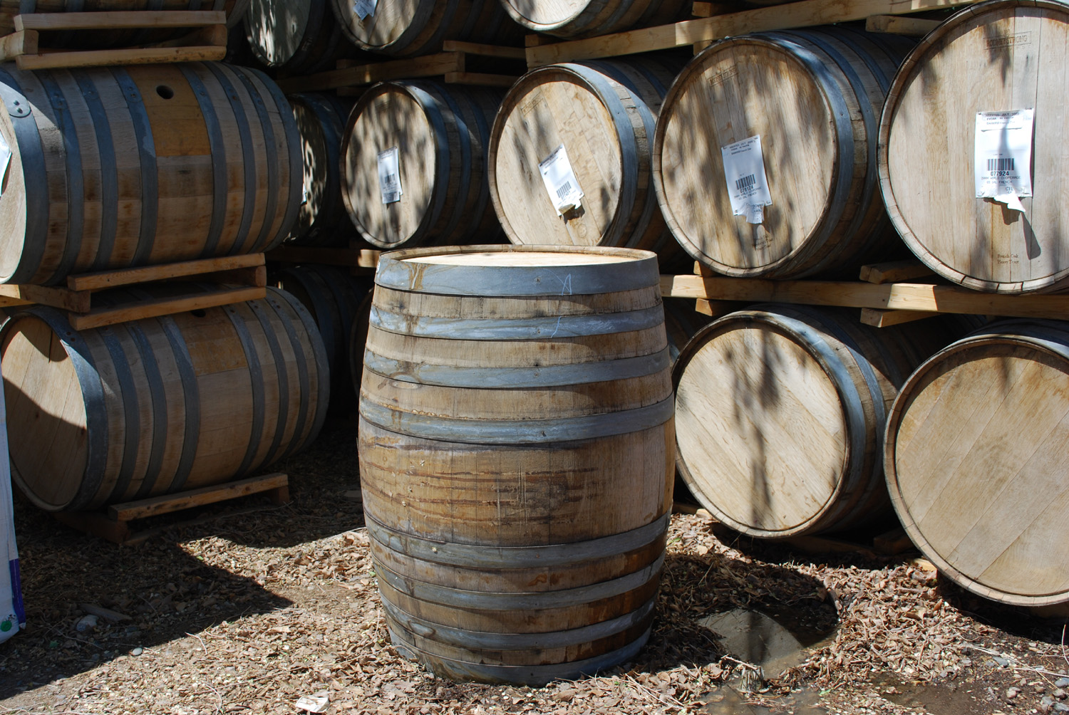 oak wine barrel planter