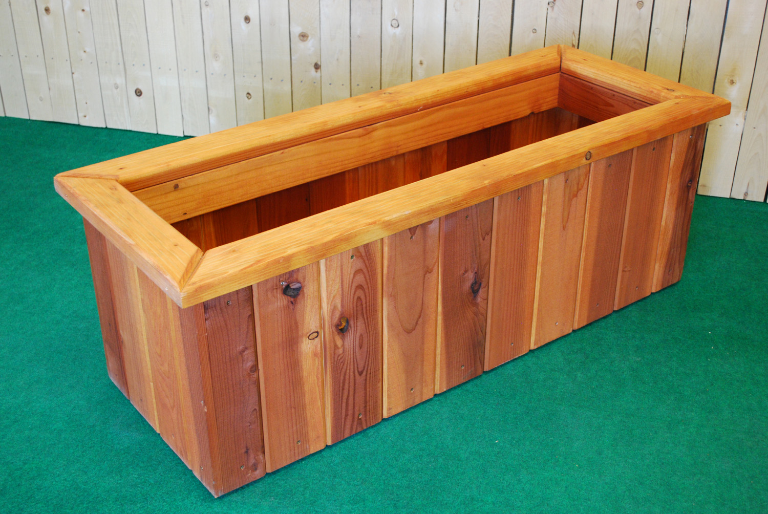 redwood rectangle planter