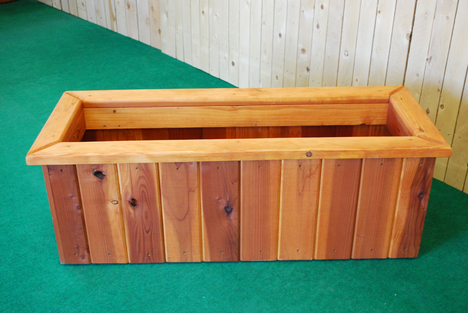 redwood rectangle planter