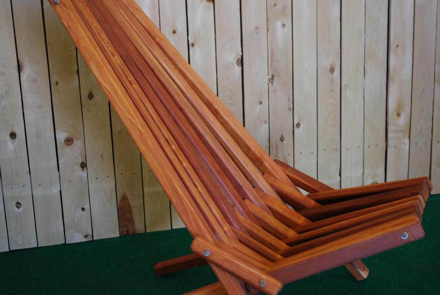 redwood folding deck chair