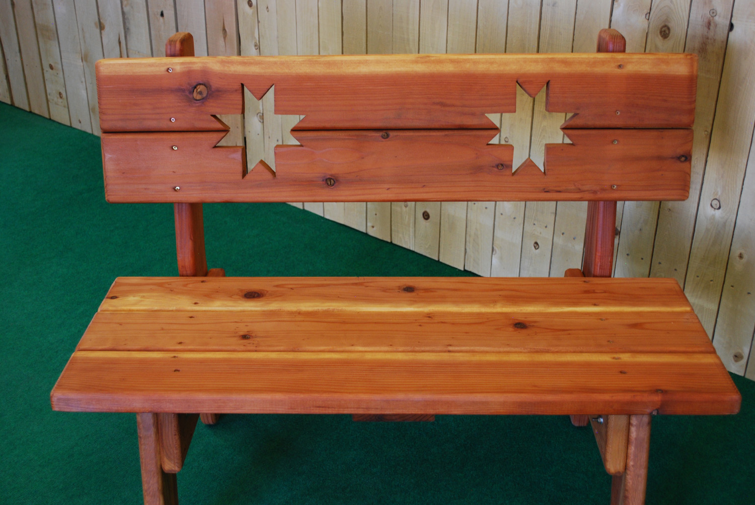 redwood ohio star bench