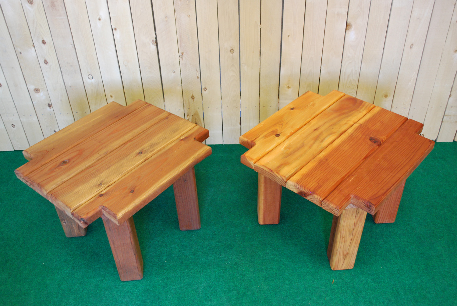redwood notch accent table