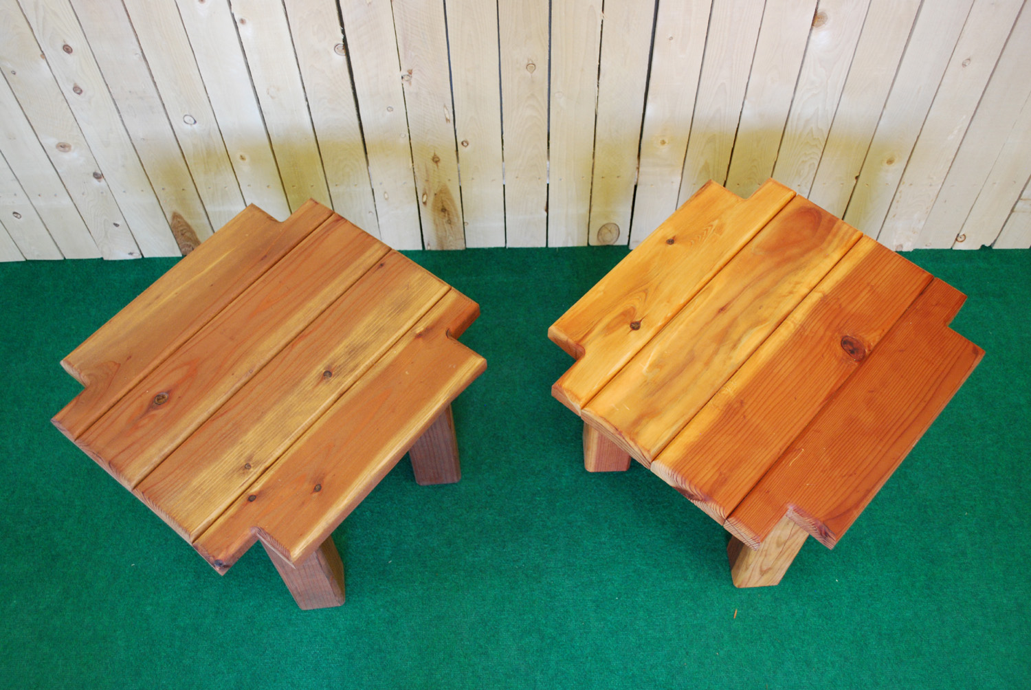 redwood notch accent table