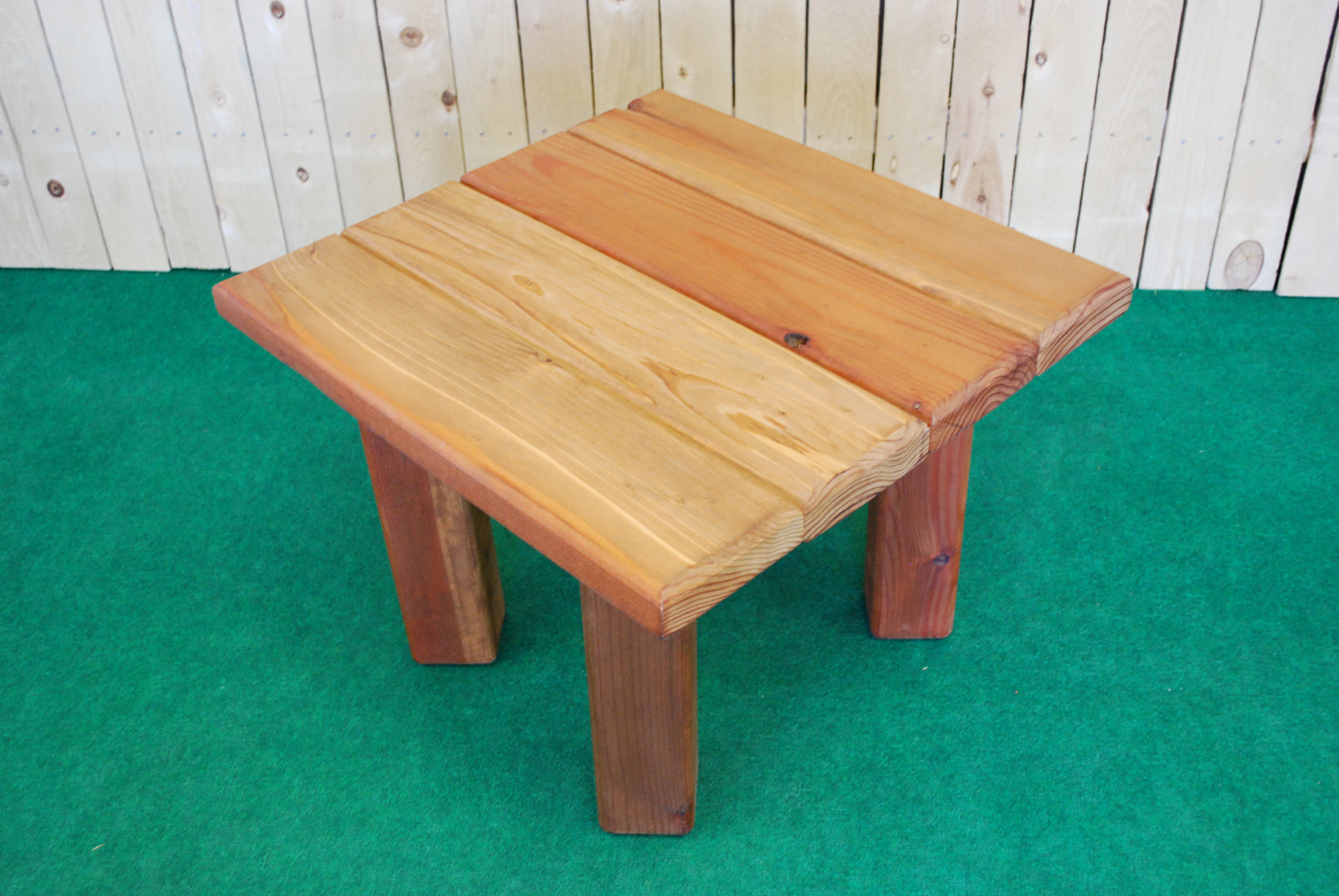 redwood square accent table