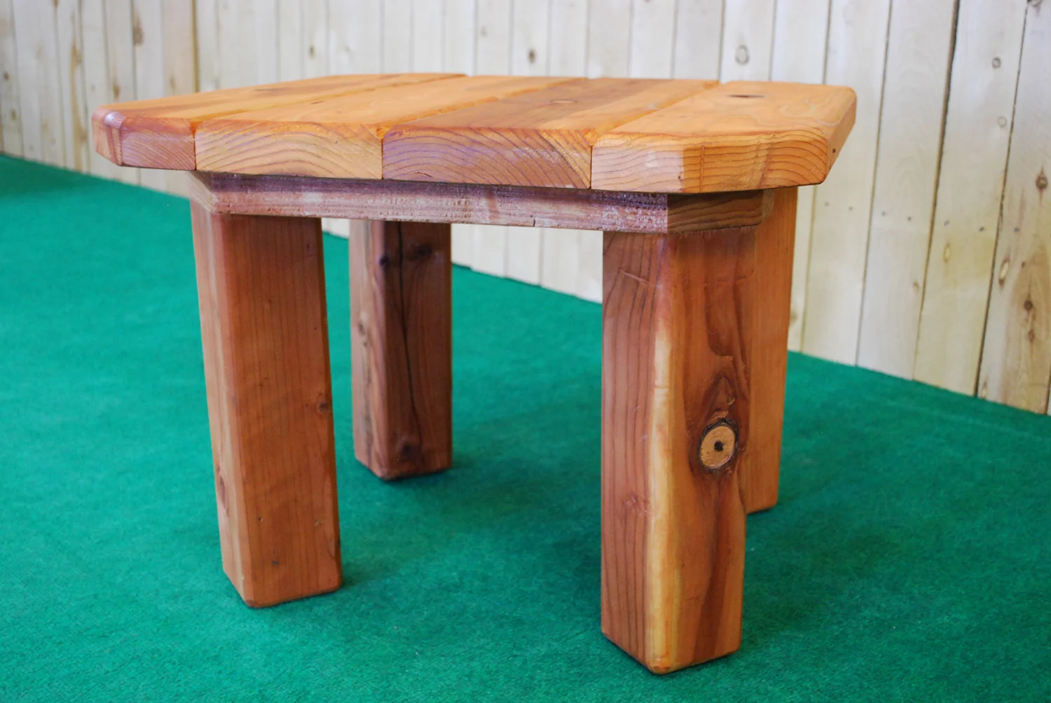 redwood octagon accent table