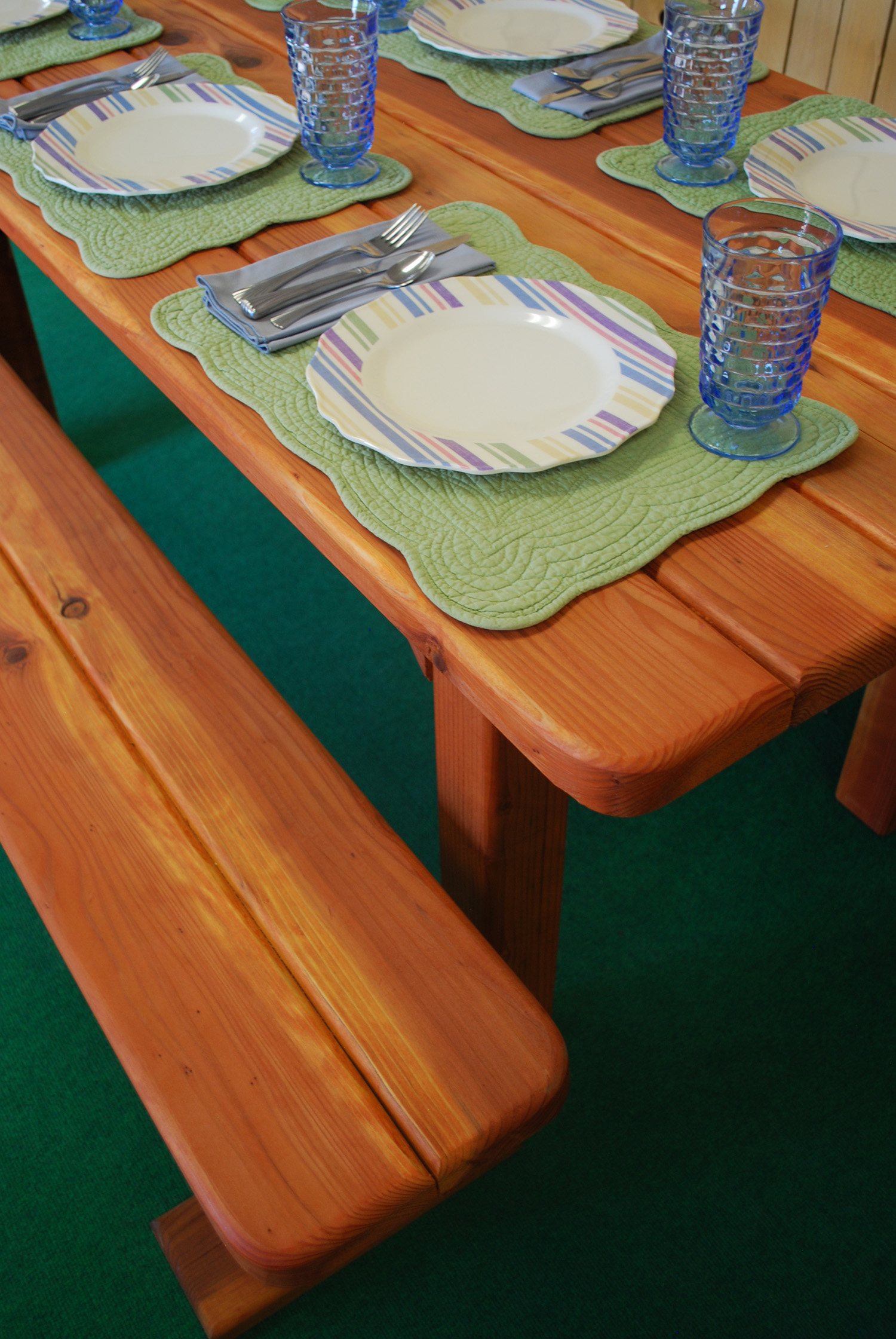 72" redwood rectangle picnic table