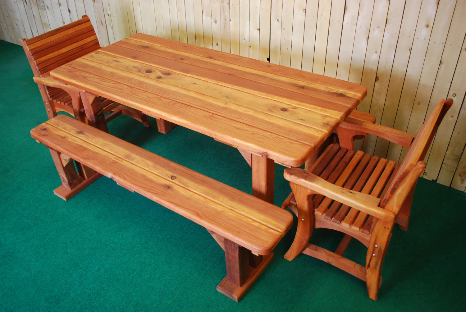 72" redwood rectangle picnic table